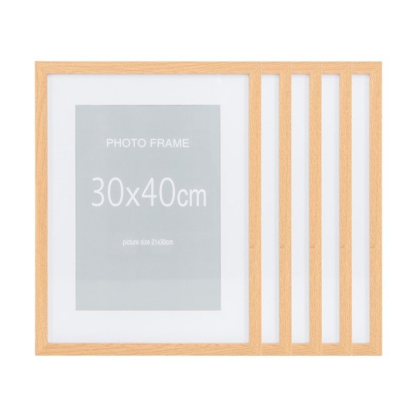Okviri u setu 5 kom u prirodnoj boji 30x40 cm Marbella – House Nordic