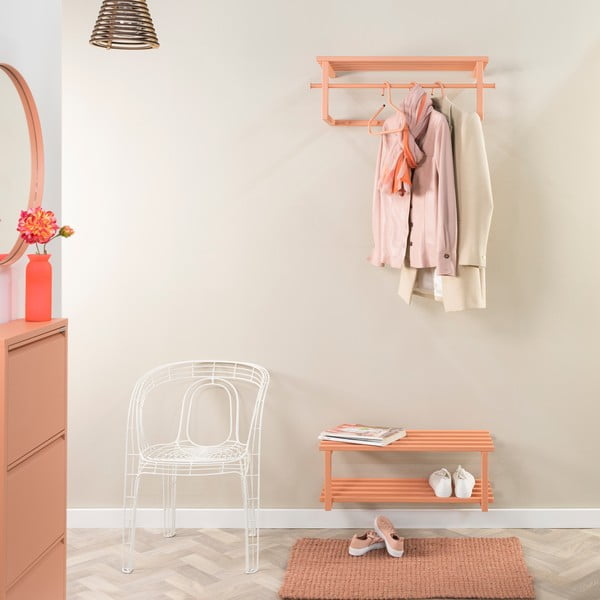 Metalni viseći ormarić za cipele u boji lososa 71x26x34 cm Marco – Spinder Design-image-1