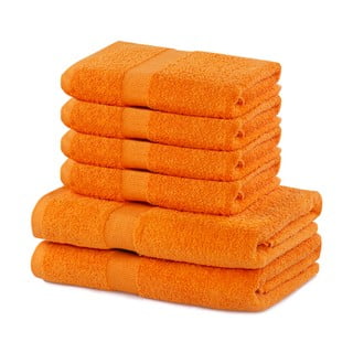 Set od 2 pamučna narančasta velika ručnika i 4 mala ručnika DecoKing Marina