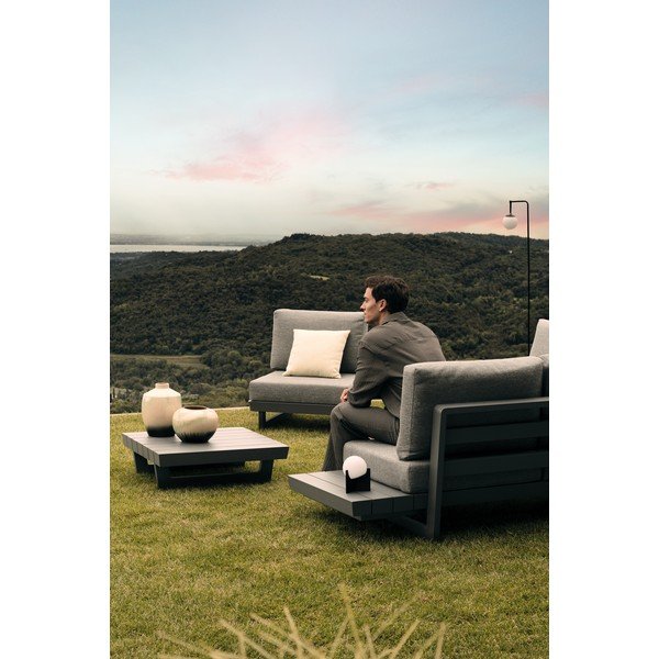 Crna metalna LED stolna lampa s mogućnosti zatamnjivanja s plastičnim sjenilom (visina 16 cm) Cardamom – Bizzotto-image-1