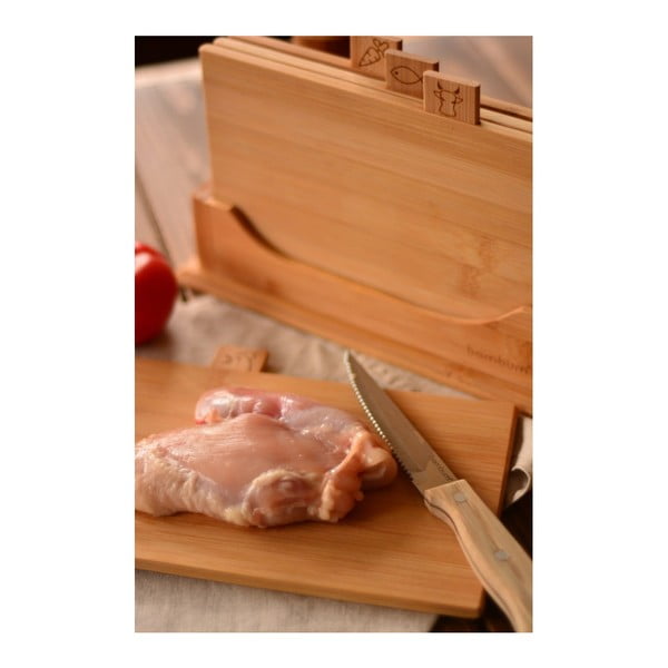 Set s 4 daske za rezanje od bambusa s postoljem Bambum Tapenade-image-1