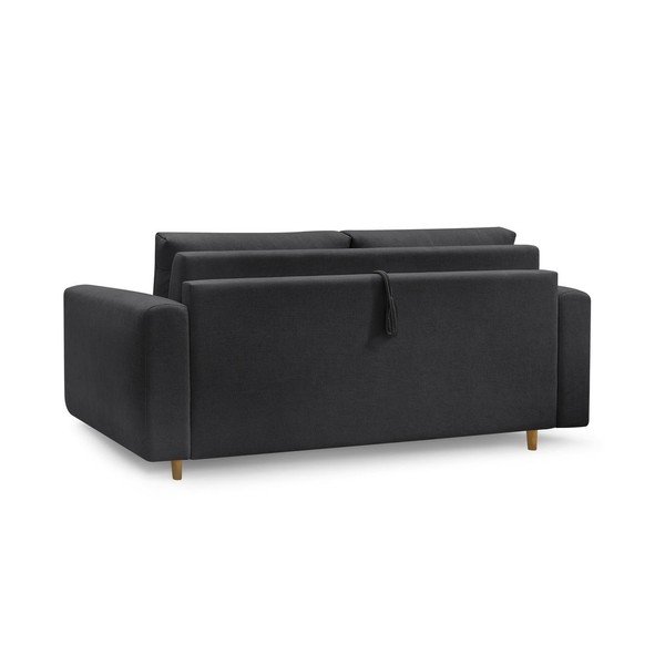 Crna sofa za spavanje/sklopiva 220 cm Cocoone – Bobochic Paris-image-4