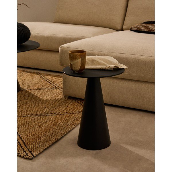 Okrugao pomoćni stol sa staklenom pločom stola ø 35 cm Wilshire – Kave Home-image-1