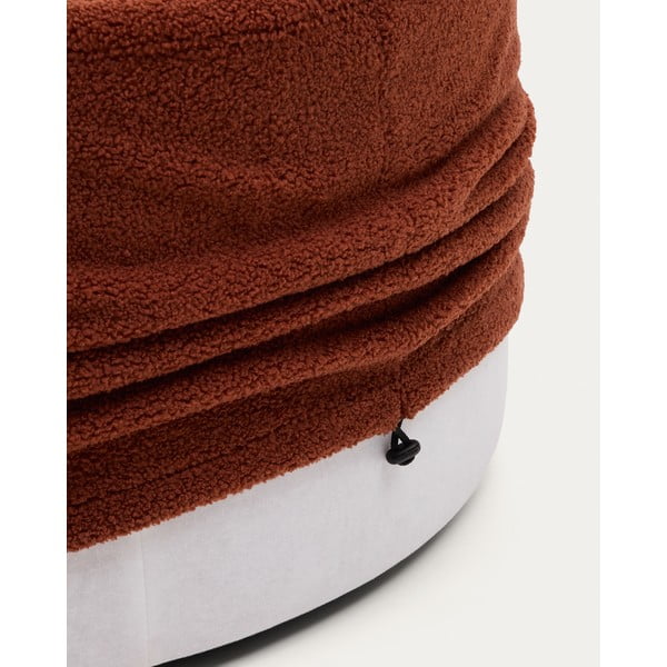 Tabure od bouclé tkanine boje terakote Kaeli – Kave Home-image-2