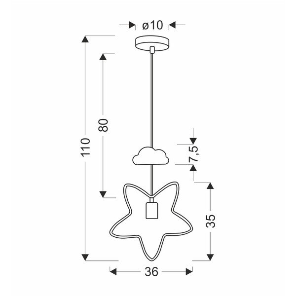 Crno-bijela dječja svjetiljka s metalnim sjenilom Single - Candellux Lighting-image-2