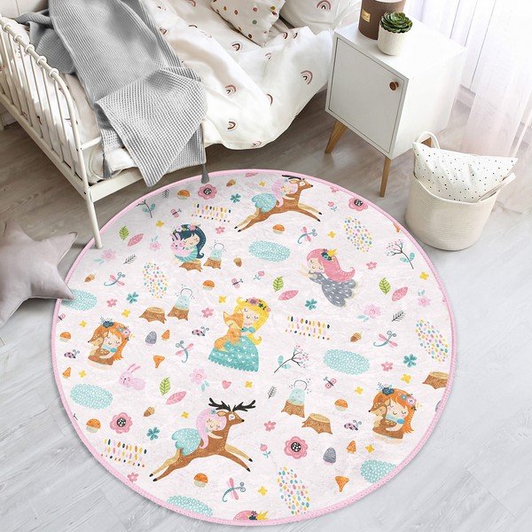 Svijetlo ružičasti dječji tepih ø 100 cm Comfort – Mila Home-image-4