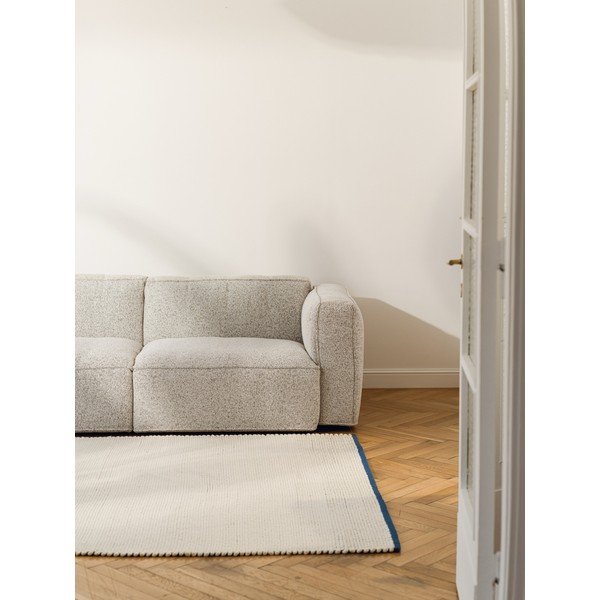 Plavi/bež ručno rađen vunen tepih 140x200 cm Lenu – noo.ma-image-1