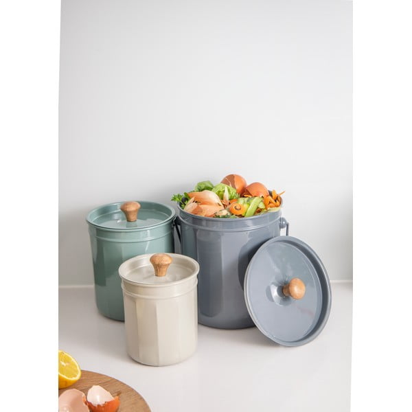 Posude za kompostirani otpad od nehrđajućeg čelika u setu od 3 kom - Kitchen Craft-image-1