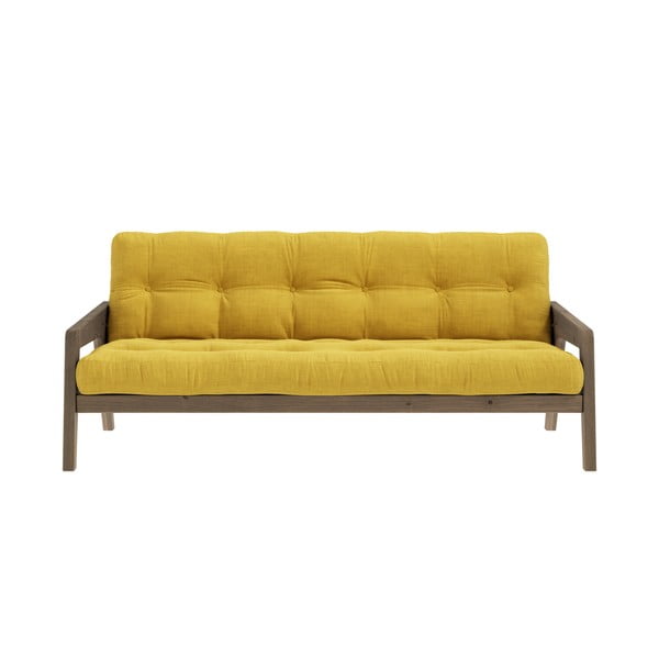 Kauč na razvlačenje od žutog samta 204 cm Grab - Karup Design
