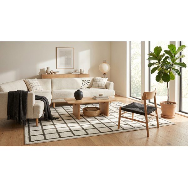 Tamno zeleni/krem tepih 160x230 cm Picnic – ESTE-image-4