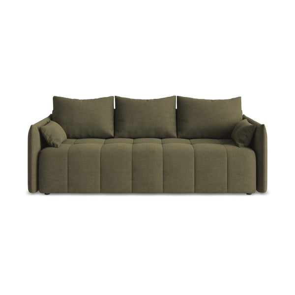 Kaki zelena sklopiva/s prostorom za odlaganje sofa 225 cm Moku – Makamii