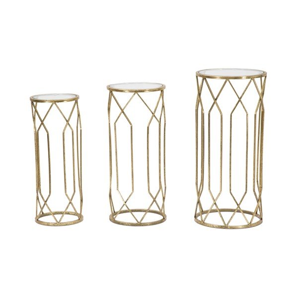 Okrugli pomoćni stolići u setu 3 kom sa staklenom pločom stola ø 32 cm Tunisi – Mauro Ferretti-image-1