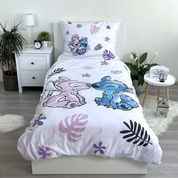 Pamučna dječja posteljina za krevet za jednu osobu 140x200 cm Lilo and Stitch – Jerry Fabrics-image-1