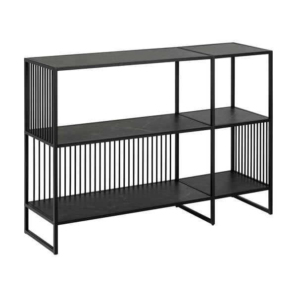 Crna biblioteka u kamenom dekoru 120x83 cm Strington – Actona-image-2