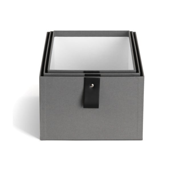 Sive kartonske kutije za pohranu u setu  3 kom 20,5x29,5x14,5 cm Aston Paper Laminate – Bigso-image-3