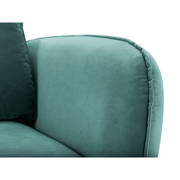 Petrolej plava baršunasta fotelja s crnim nogama Kooko Home Lento-image-3