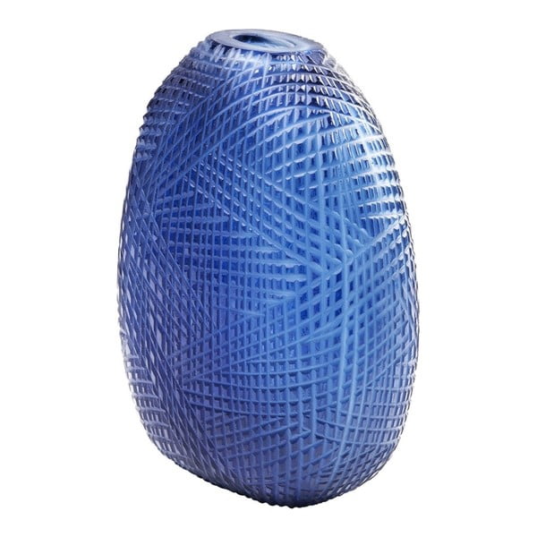 Plava staklena vaza Kare Design Harakiri, visina 25 cm