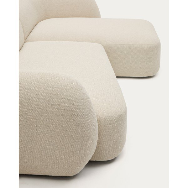 Krem kutna garnitura od šenila (s desnim kutom/s ležaljkom) Martina – Kave Home-image-1