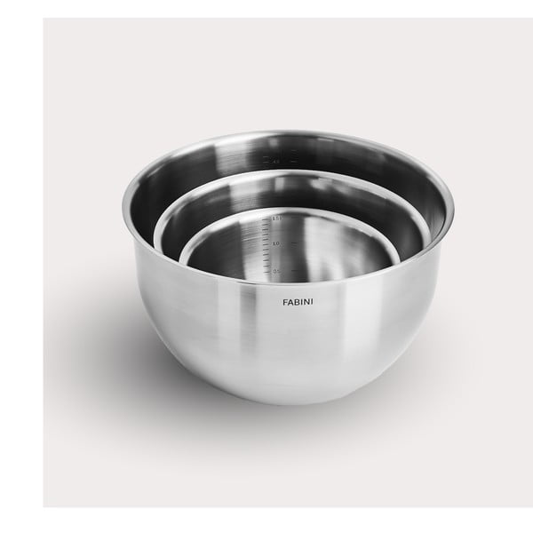 Zdjele u setu 3 kom od nehrđajućeg čelika u srebrnoj boji ø 24 cm Lucca 3.0 – FABINI-image-2