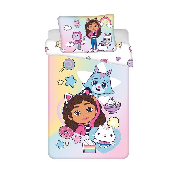 Pamučna dječja posteljina za dječji krevetić 100x135 cm Gabby's Dollhouse "Sugar Dream" – Jerry Fabrics