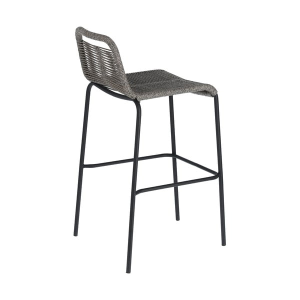 Siva barska stolica s čeličnom konstrukcijom Kave Home Glenville, visina 74 cm-image-3