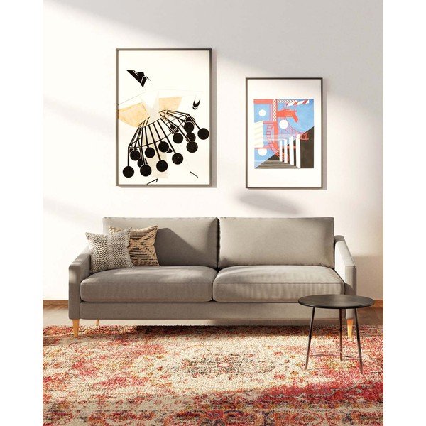 Bež baršunasti sofa 200 cm Karoto – Ame Yens-image-3