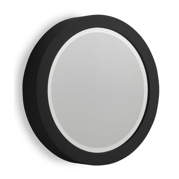 Crno zidno ogledalo Guske Thick, Ø 50 cm