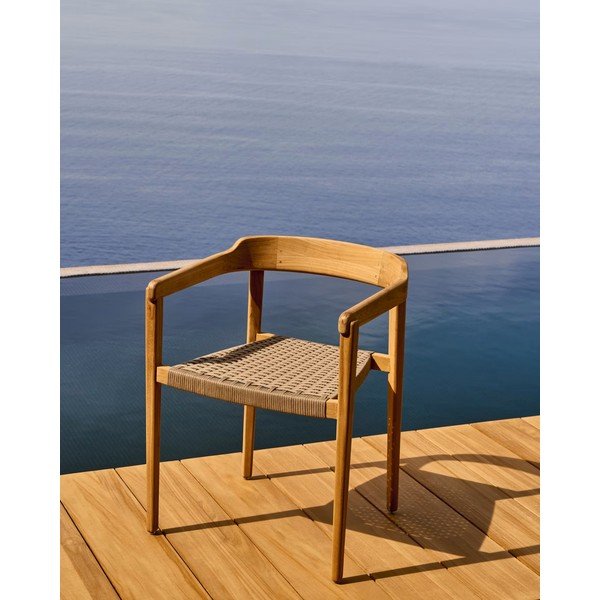 Vrtna stolica od masivnog drveta u prirodnoj boji Icaro – Kave Home-image-1