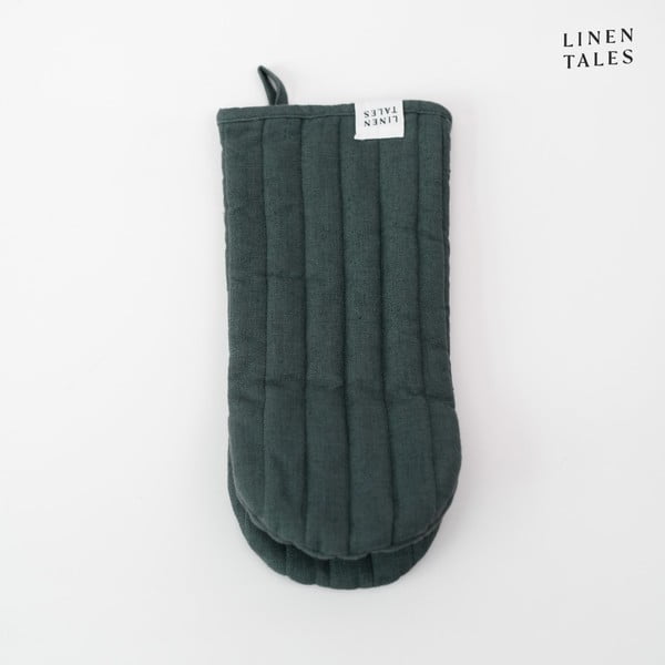 Lanena kuhinjska rukavica Forest Green – Linen Tales-image-2