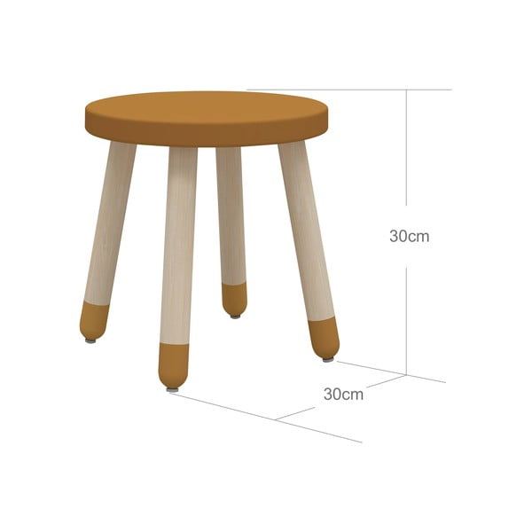 Senf žuta dječja stolica Flexa Dots, ø 30 cm-image-2