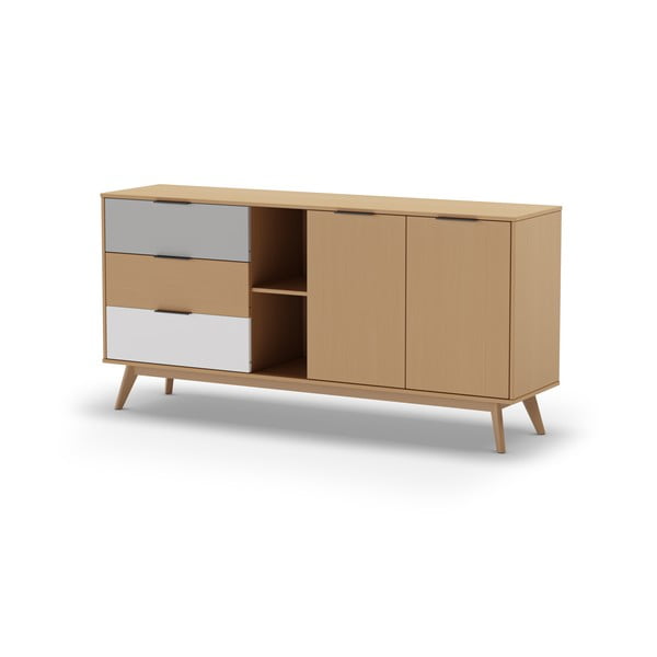 Niska komoda od borovine u prirodnoj boji 165x81 cm Elfa – Marckeric-image-2