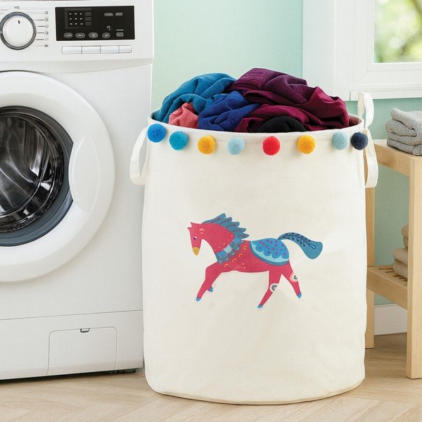 Bijela tekstilna dječja kutija za pohranu ø 38x48 cm Mimo Eclectic Horse – Premier Housewares-image-3