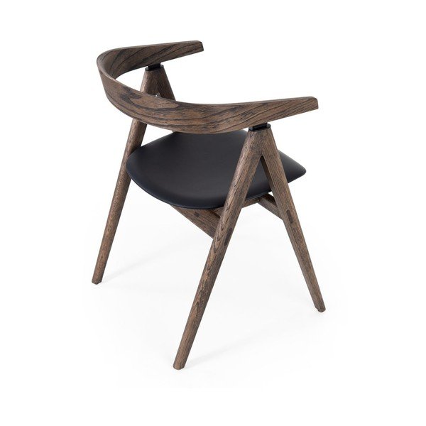 Crna/smeđa blagovaonska stolica od punog hrasta Ava – Gazzda-image-3