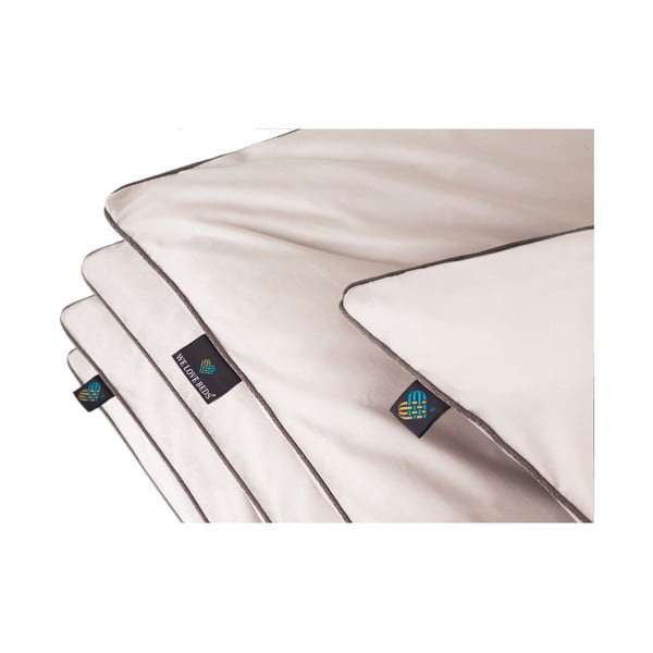 Svijetlo siva navlaka za poplun za krevet za jednu osobu od egipatskog pamuka 155x200 cm Perla – WeLoveBeds-image-2