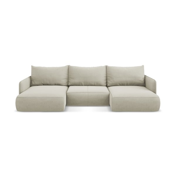 Krem sklopiva/s prostorom za odlaganje kutna garnitura Nanea – Makamii