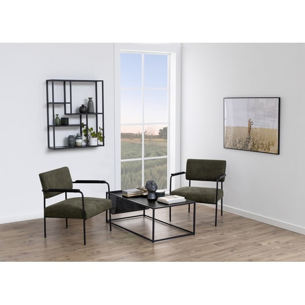 Crna zidna polica u dekoru jasena 75x91 cm Seaford – Actona-image-1