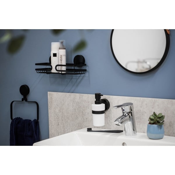 Crno-bijeli zidni dozator sapuna Wenko Static-Loc® Plus-image-1