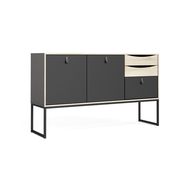 Crna komoda Tvilum Stubbe, 147 x 87 cm-image-2