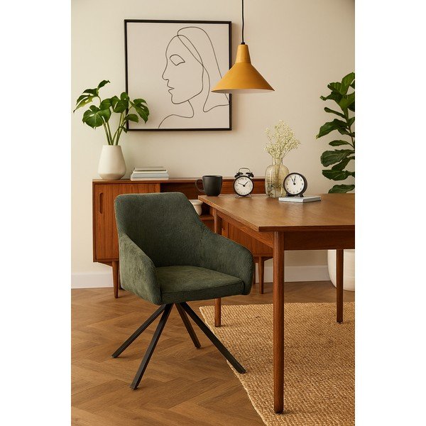 Zelena podstavljena blagovaonska stolica Lunio – Bonami Essentials-image-1