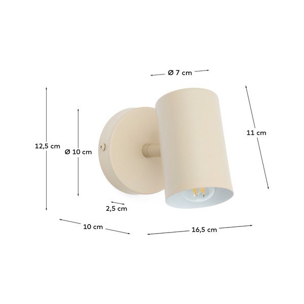 Bež metalna zidna lampa Manie – Kave Home-image-4