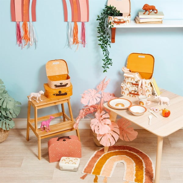 Narančasto-ružičasti dječji pamučni tepih Sass & Belle Earth Rainbow, 50 x 60 cm-image-1