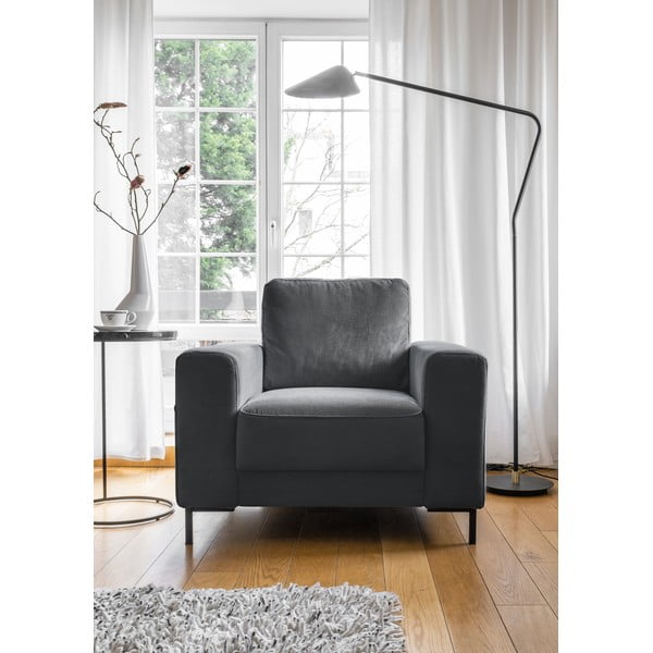 Tamno siva fotelja od samta Lofty Lilly – Miuform-image-1