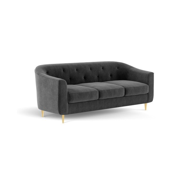 Tamno siva sofa od baršuna Kooko Home Corde, 175 cm-image-4