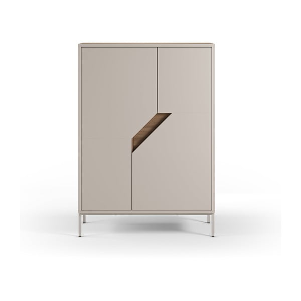 Krem/u prirodnoj boji komoda u dekoru hrasta 85x120x40 cm Lilou – Marckeric