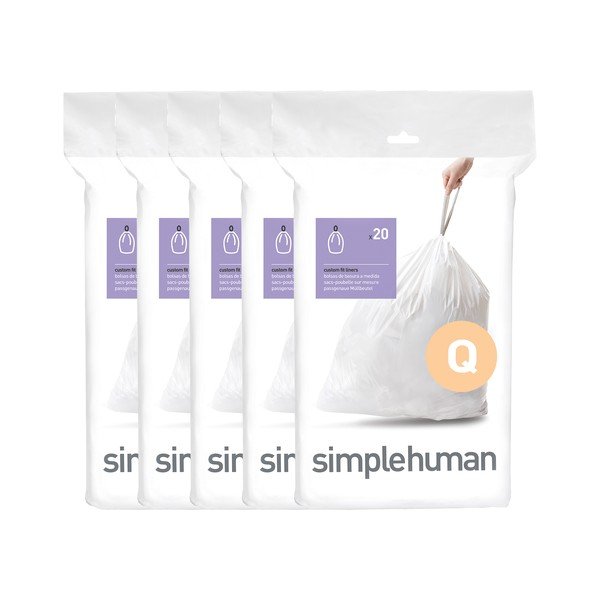 S trakom za zatezanje vreće za smeće 100 kom 65 l Q – simplehuman