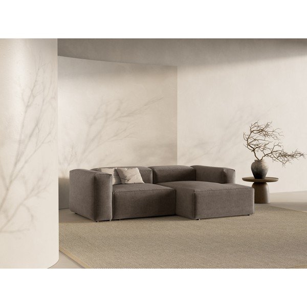 Smeđa kutna garnitura (s desnim kutom/s ležaljkom) Bergamo – Cosmopolitan Design-image-1