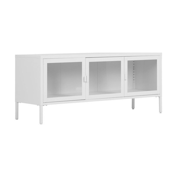 Bijela metalna TV komoda 130x55 cm Brisbane – House Nordic-image-1