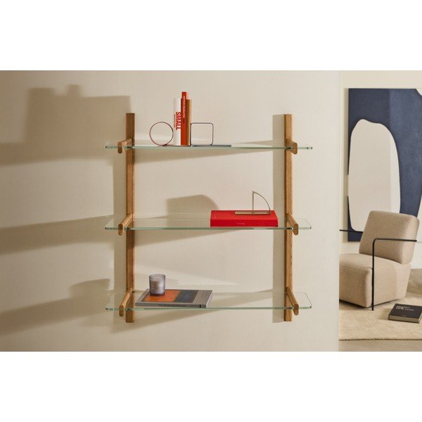 Stakleni element - polica 3 kom 90x1 cm Sitra – Kave Home-image-1