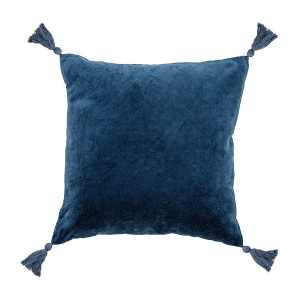 Tamnoplavi pamučni jastuk Bloomingville Cushion Nero, 45 x 45 cm