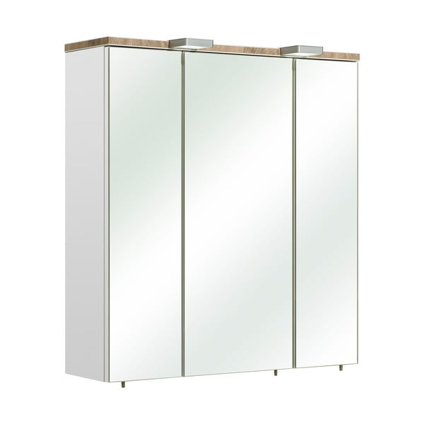 Bijeli viseći kupaonski ormarić s ogledalom 65x70 cm Set 931 - Pelipal